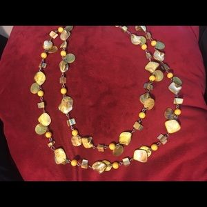 Fashion necklace stones beads neutral tones